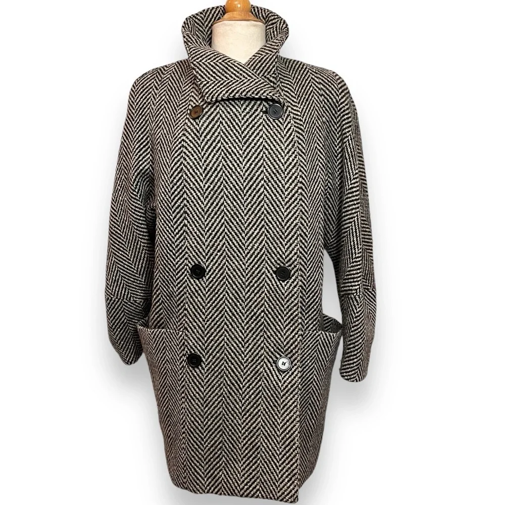 Vintage Tweed/Wool Salt and Pepper Peacoat - Picture 1 of 6